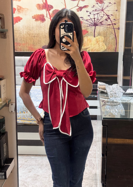 Cute Bow Style Top