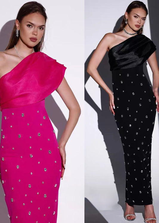 One Shoulder Partywear Long Bodycon Dress