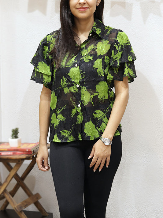 Printed Shirt (Sheer fabric)