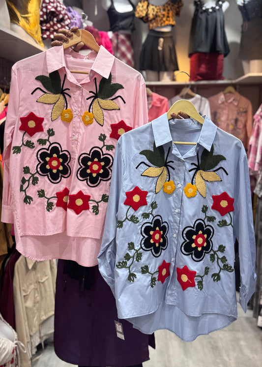 Fancy Floral Embroidered Shirts