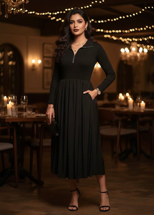 Fit and Flare Long T-shirt Dress