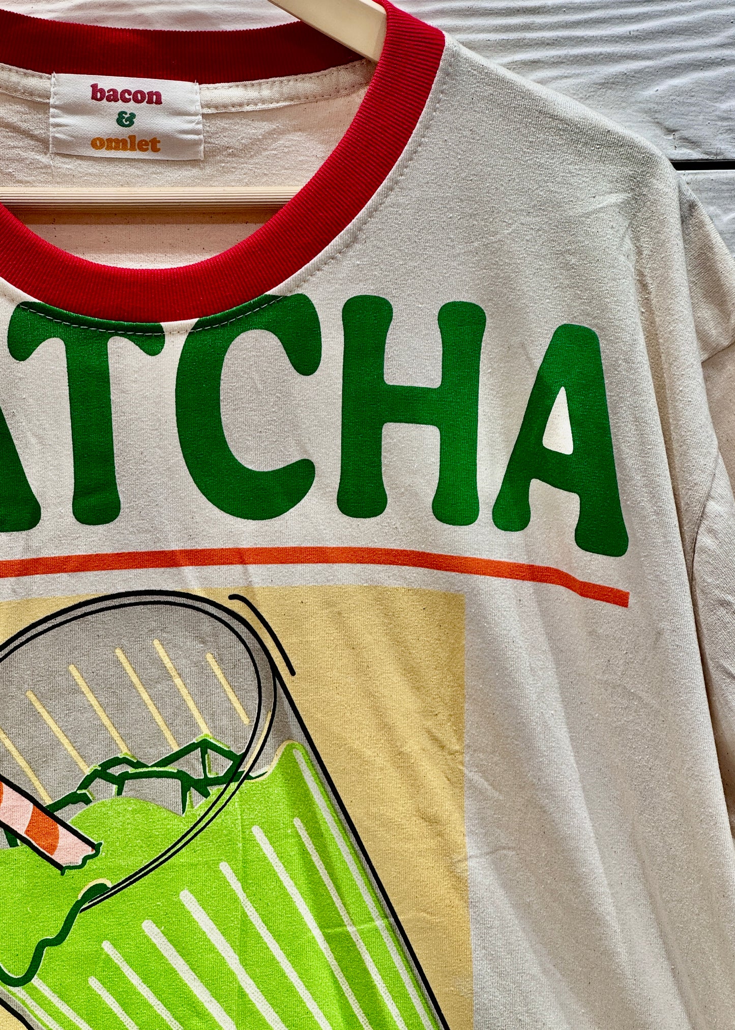 Matcha Printed Oversized Crop T-shirt