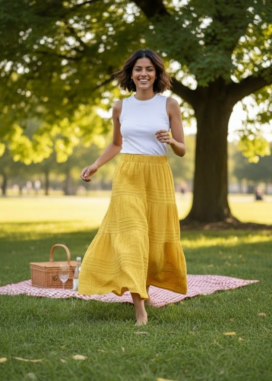 Long Casual Flowy Skirt