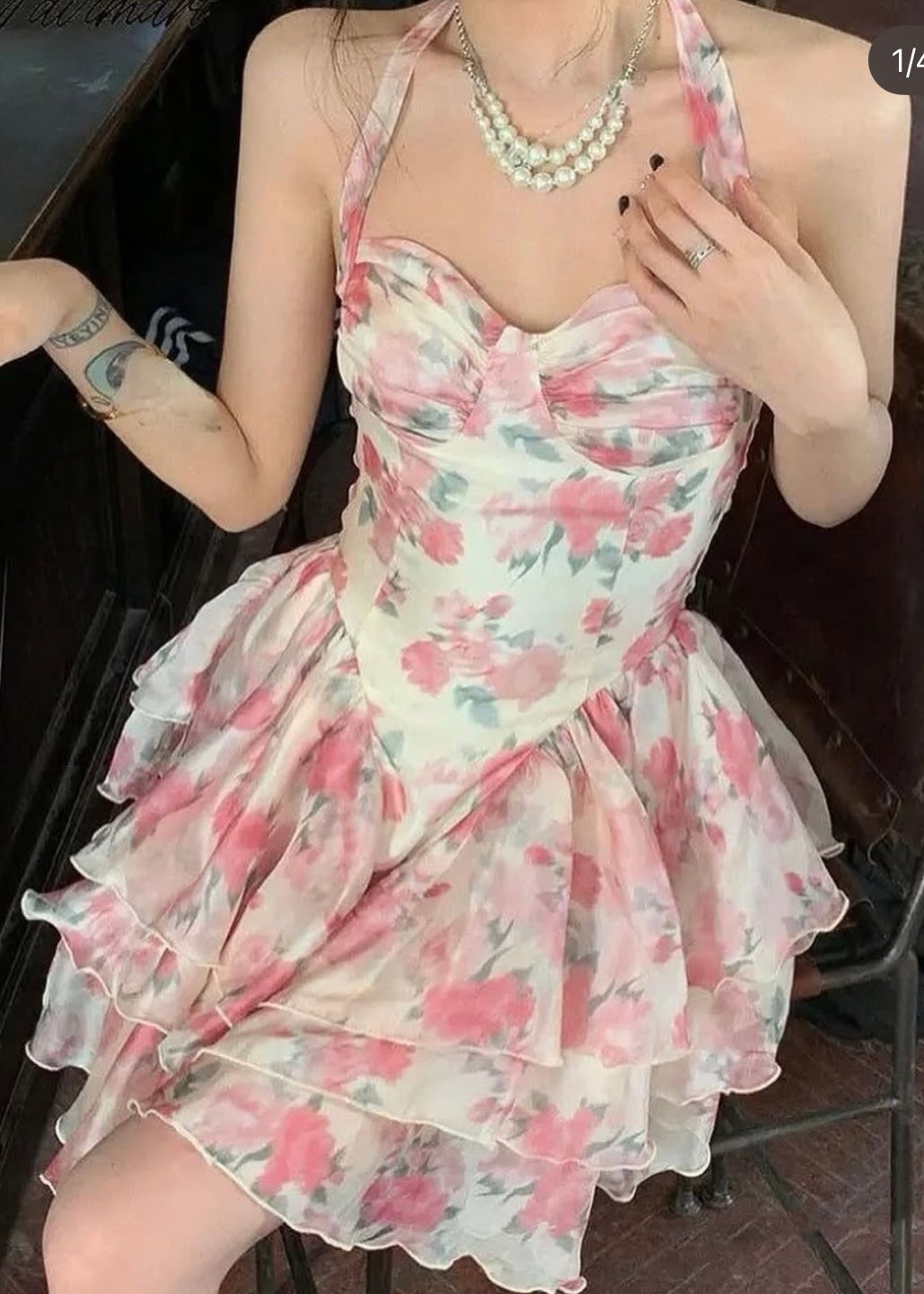 Korean Style Floral Printed Dress