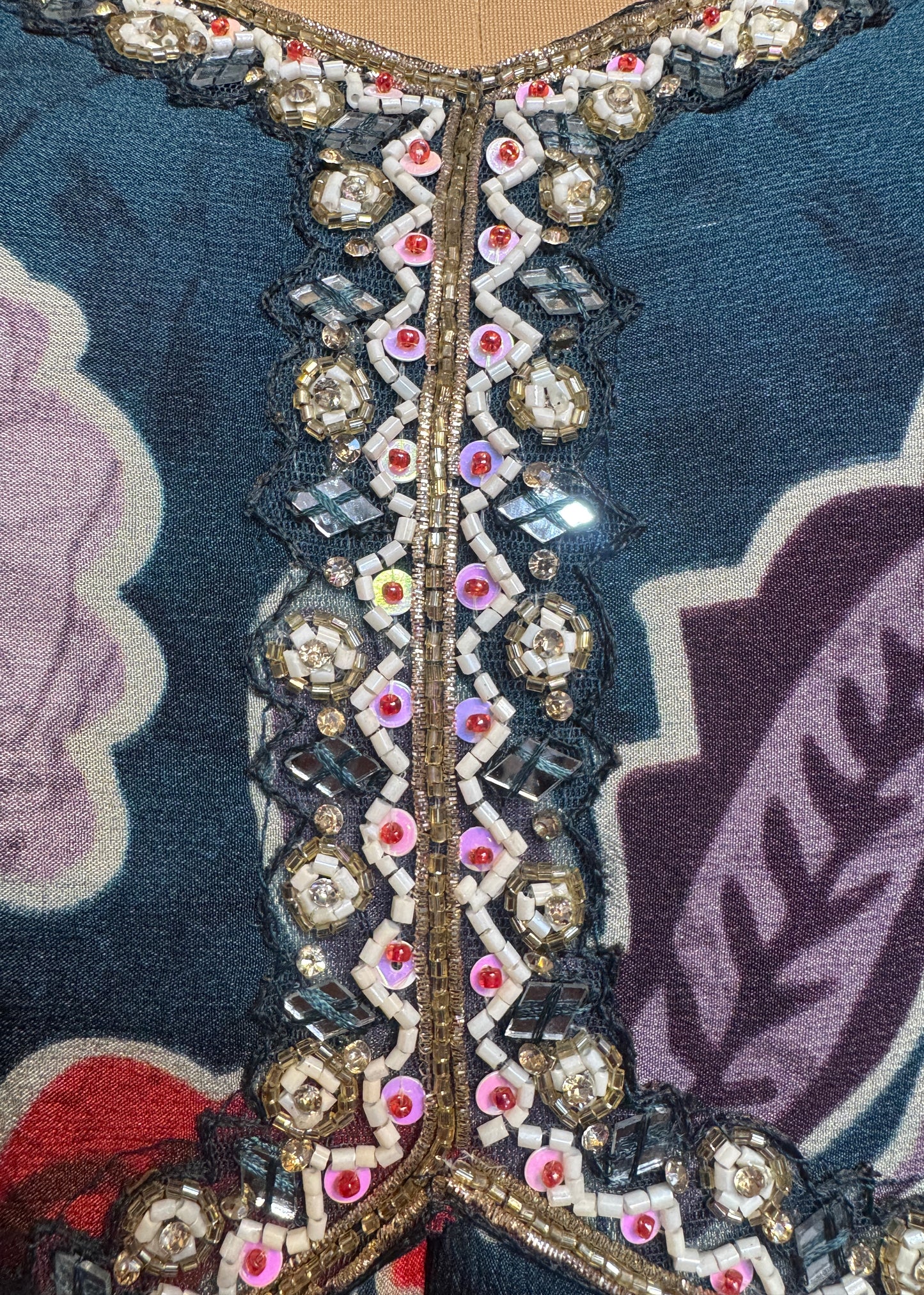 3 Pc Set - Printed Embellished Anarkali with Pant