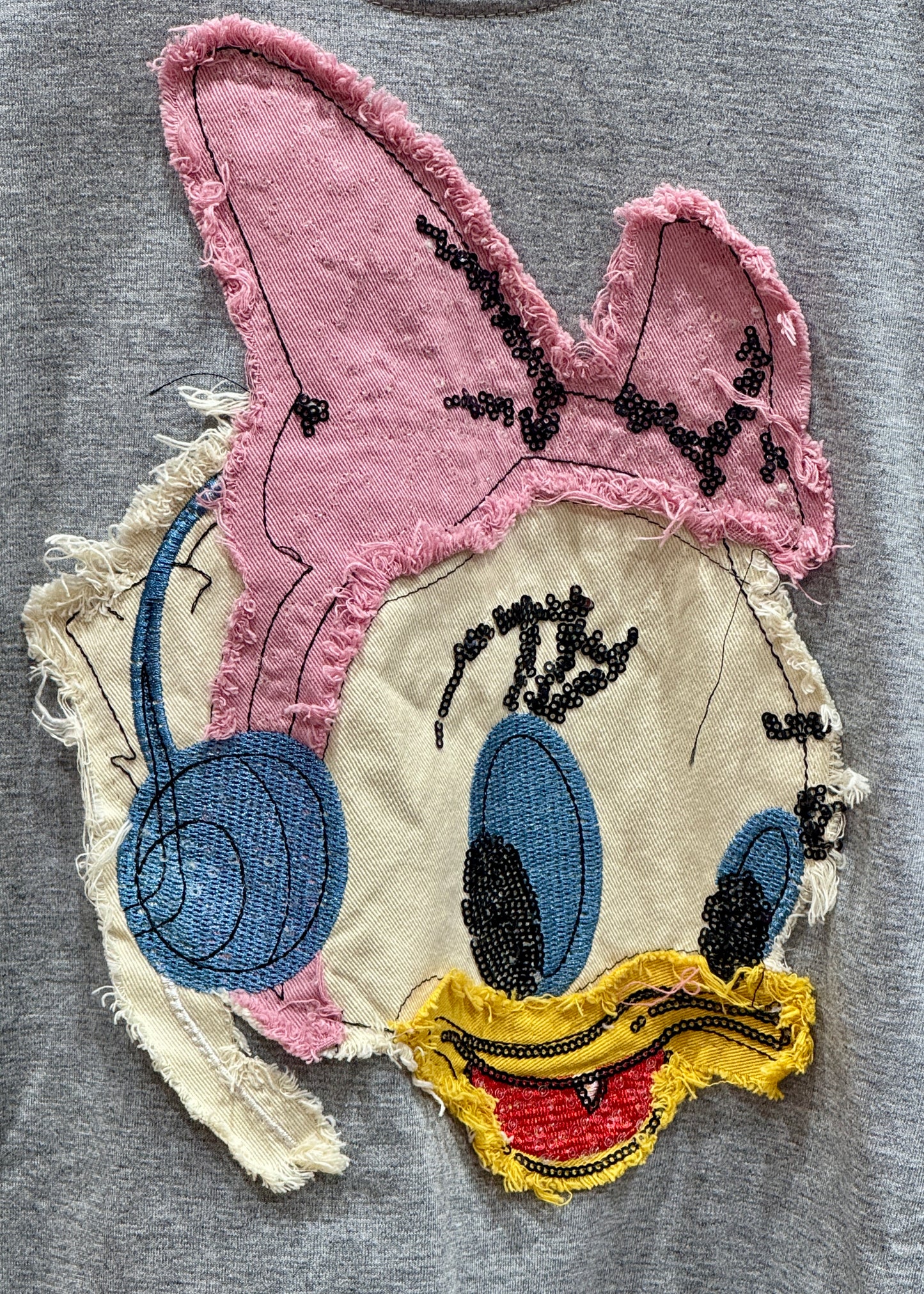 Duck Patchwork Oversized Crop T-shirt