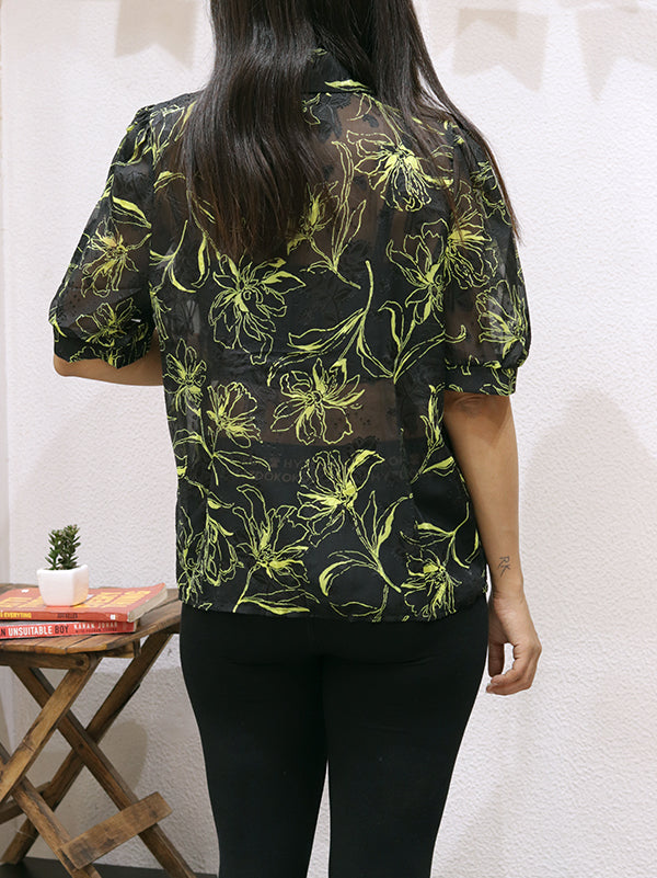 Printed Shirt (sheer fabric)