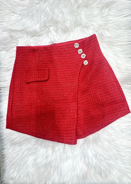 Tweed Fabricated Skorts