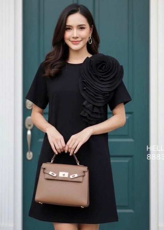 3D Floral Patch T-Shirt Dress