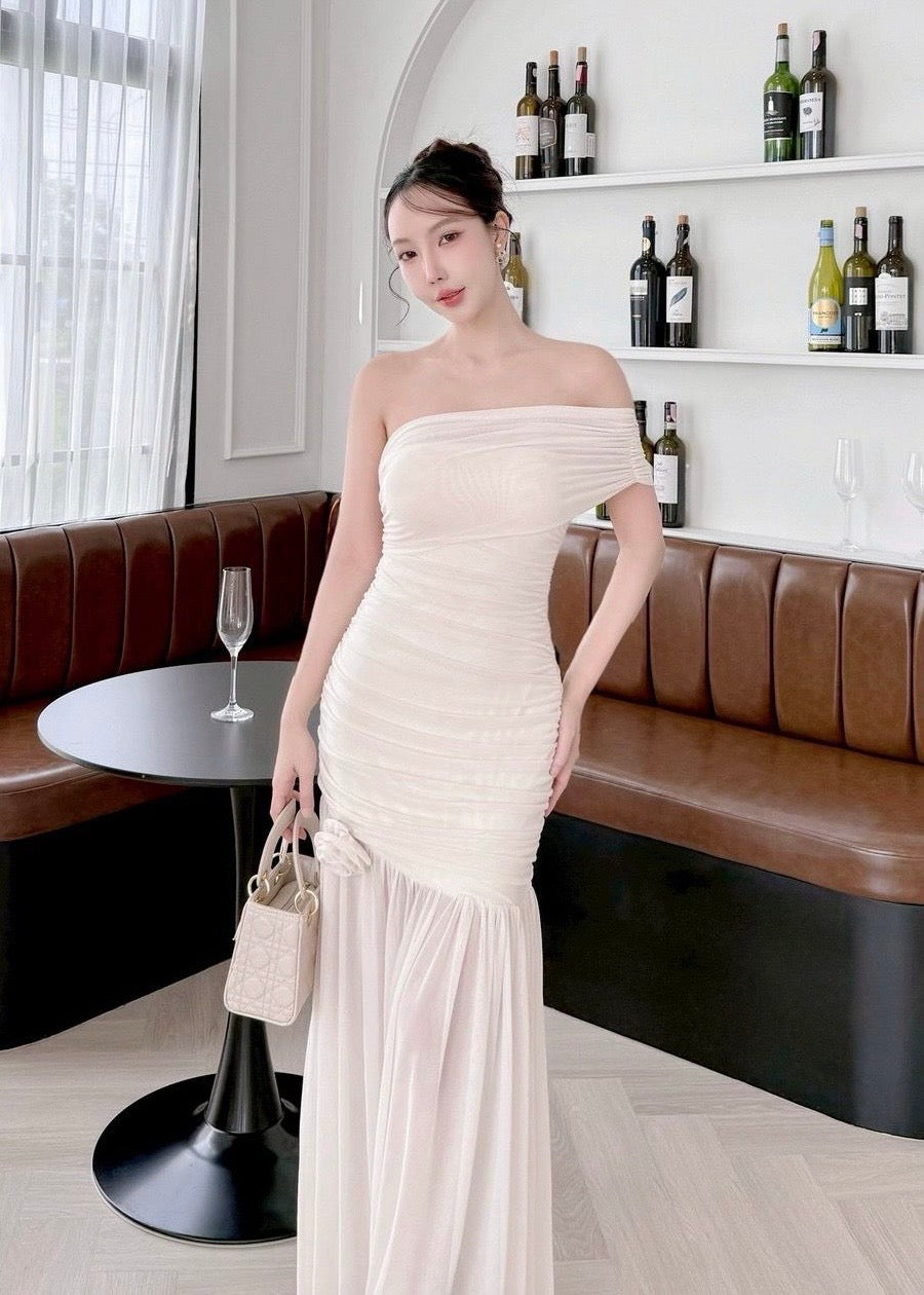 Partywear Long Bodycon OffShoulder Dress