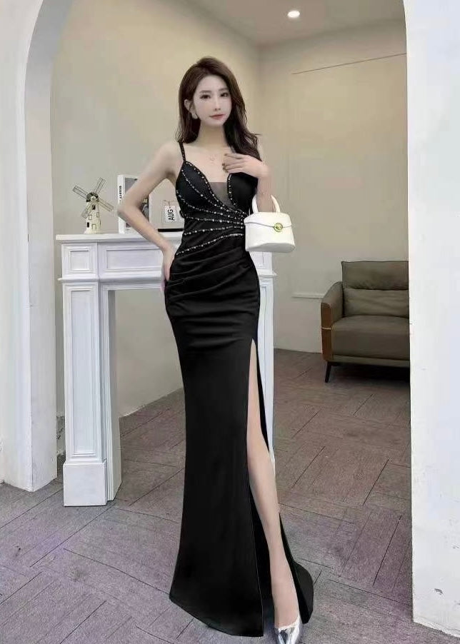 Partywear Embellished Long Gown (Side Slit)