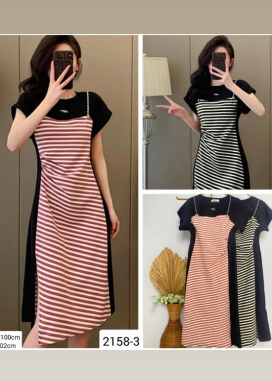 Casually Striped T-Shirt Dress