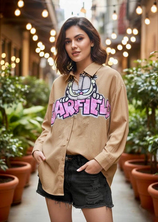 Cute Garfieldd Printed Shirt