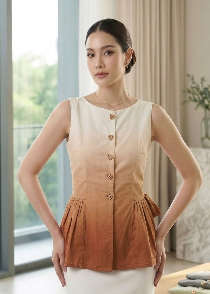Ombré Shaded Peplum Top