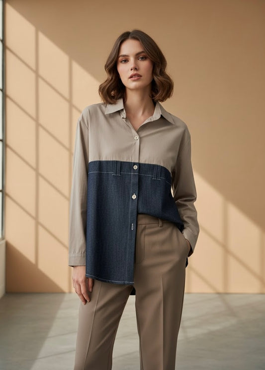 Smart Half Denim Shirt
