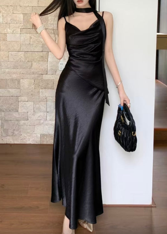 Long Bodycon Satin Dress