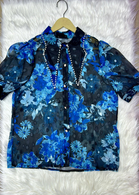 Printed Shirt with Stones