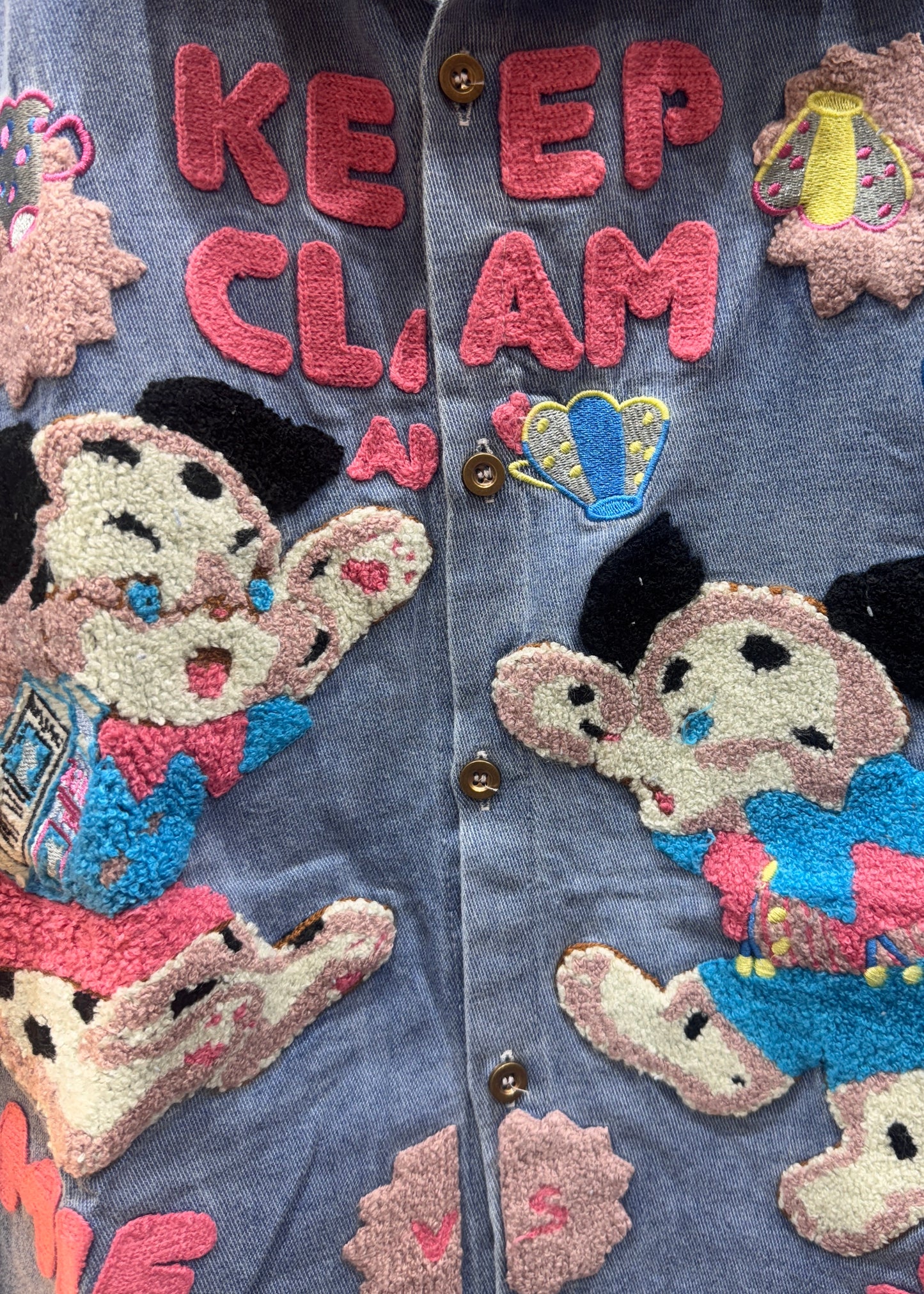 Embroidered Oversized Denim Shirt