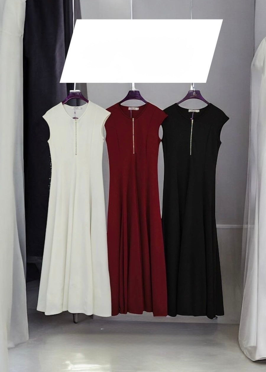 Long Dress with Front Chain