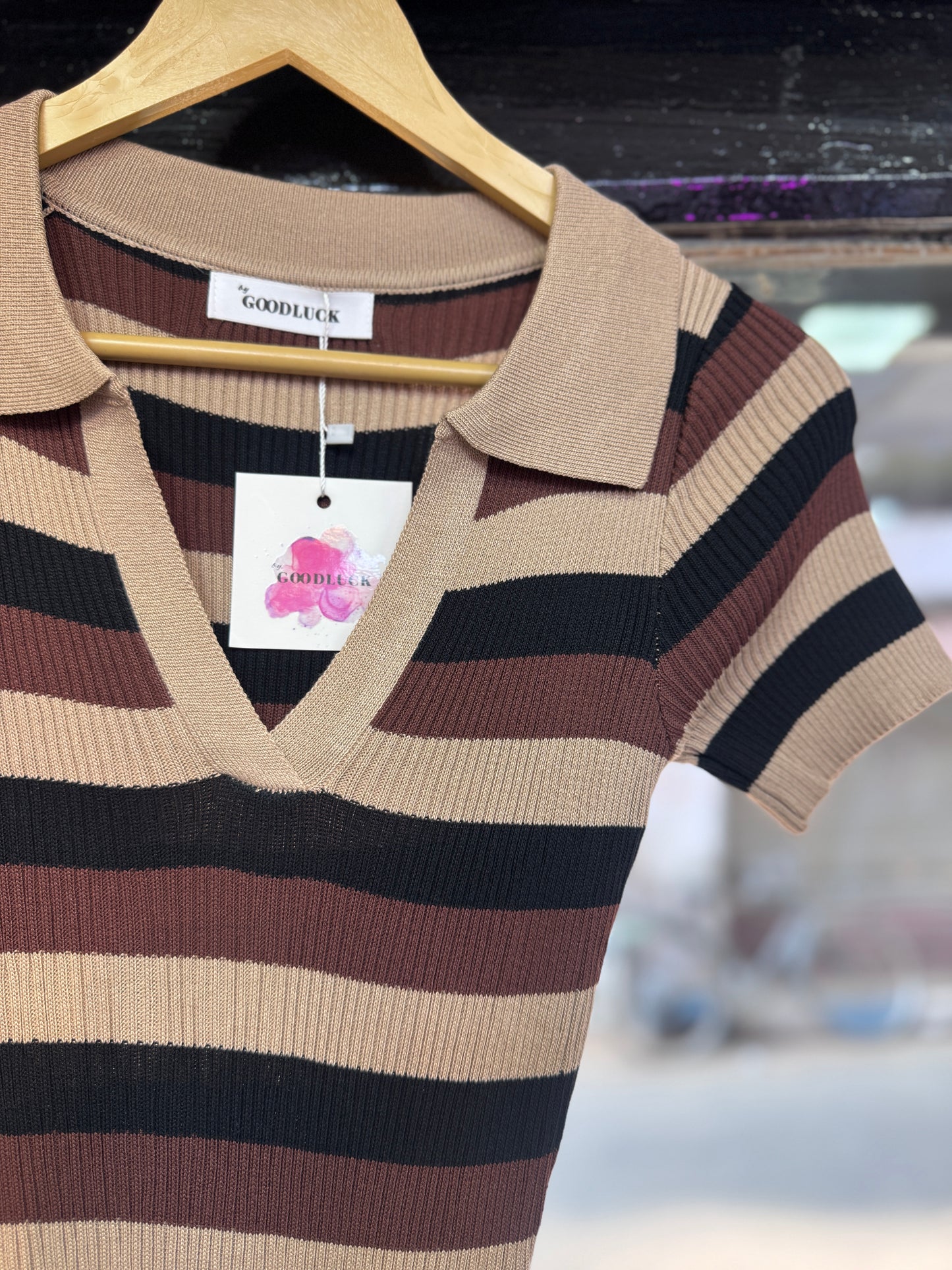 Striped Knitted Short Dress