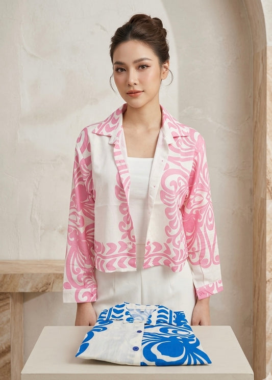 2pc set - Printed shirt with White inner