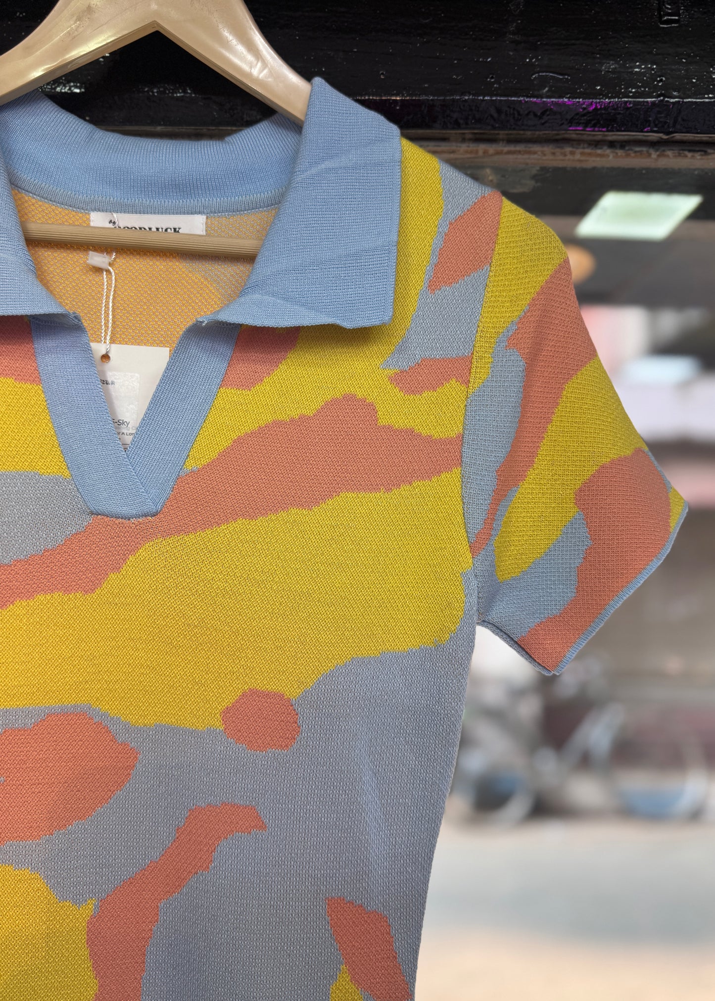 Abstract Printed Knitted Midi Dress