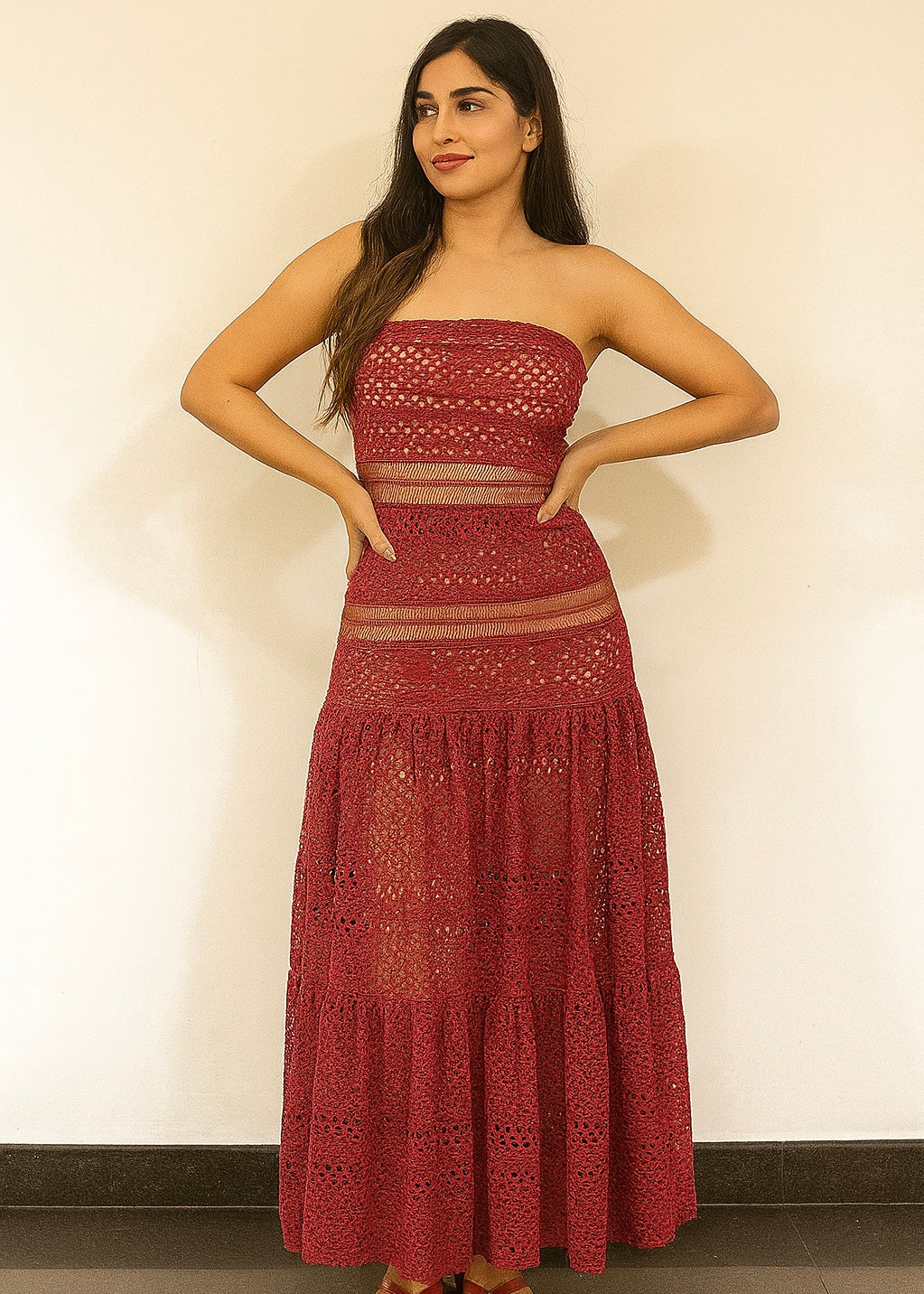 Crochet Style Long Tube Dress