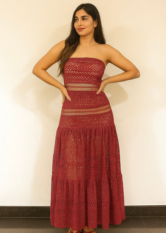 Crochet Style Long Tube Dress