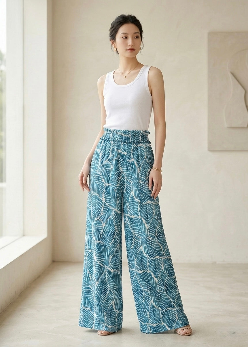Wide Legged Printed Palazzo Pant