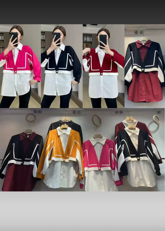 White Shirt with Attached Waist Coat