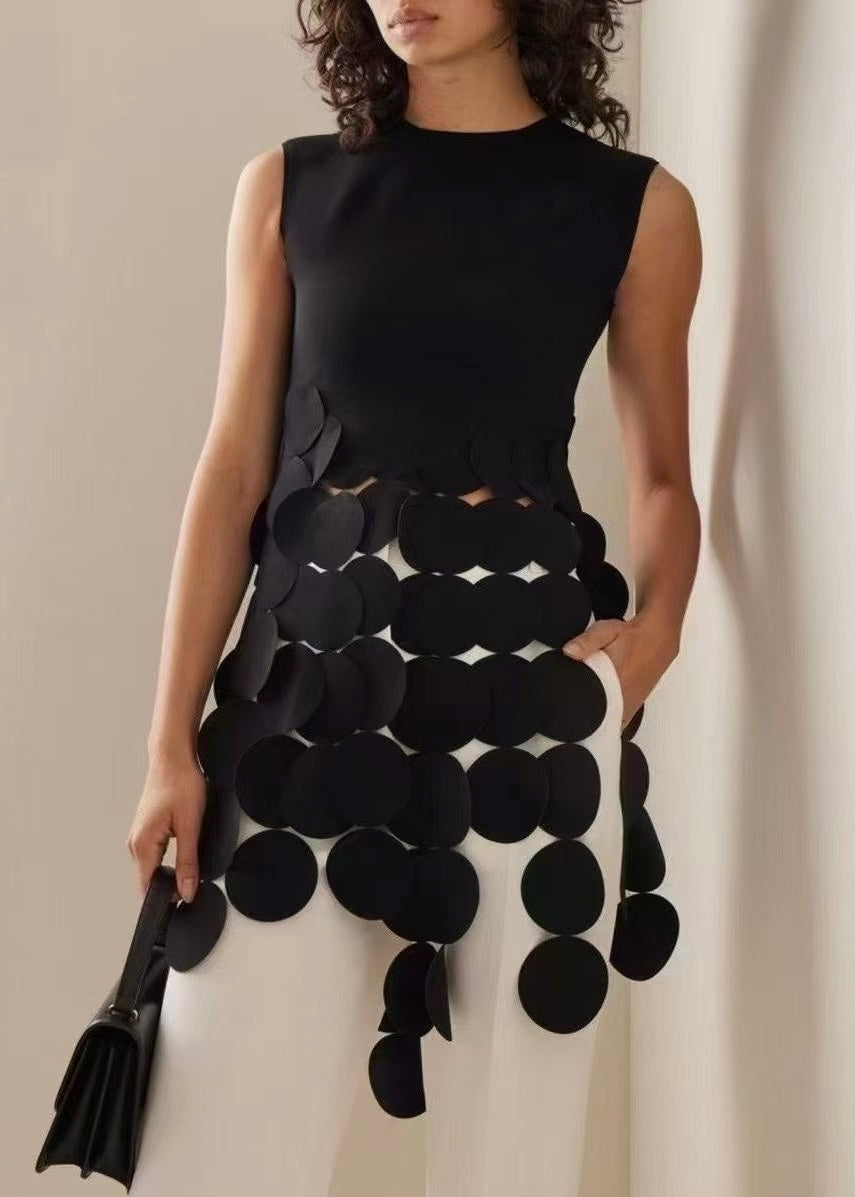 Crop Top with Hanging Circular Cutouts