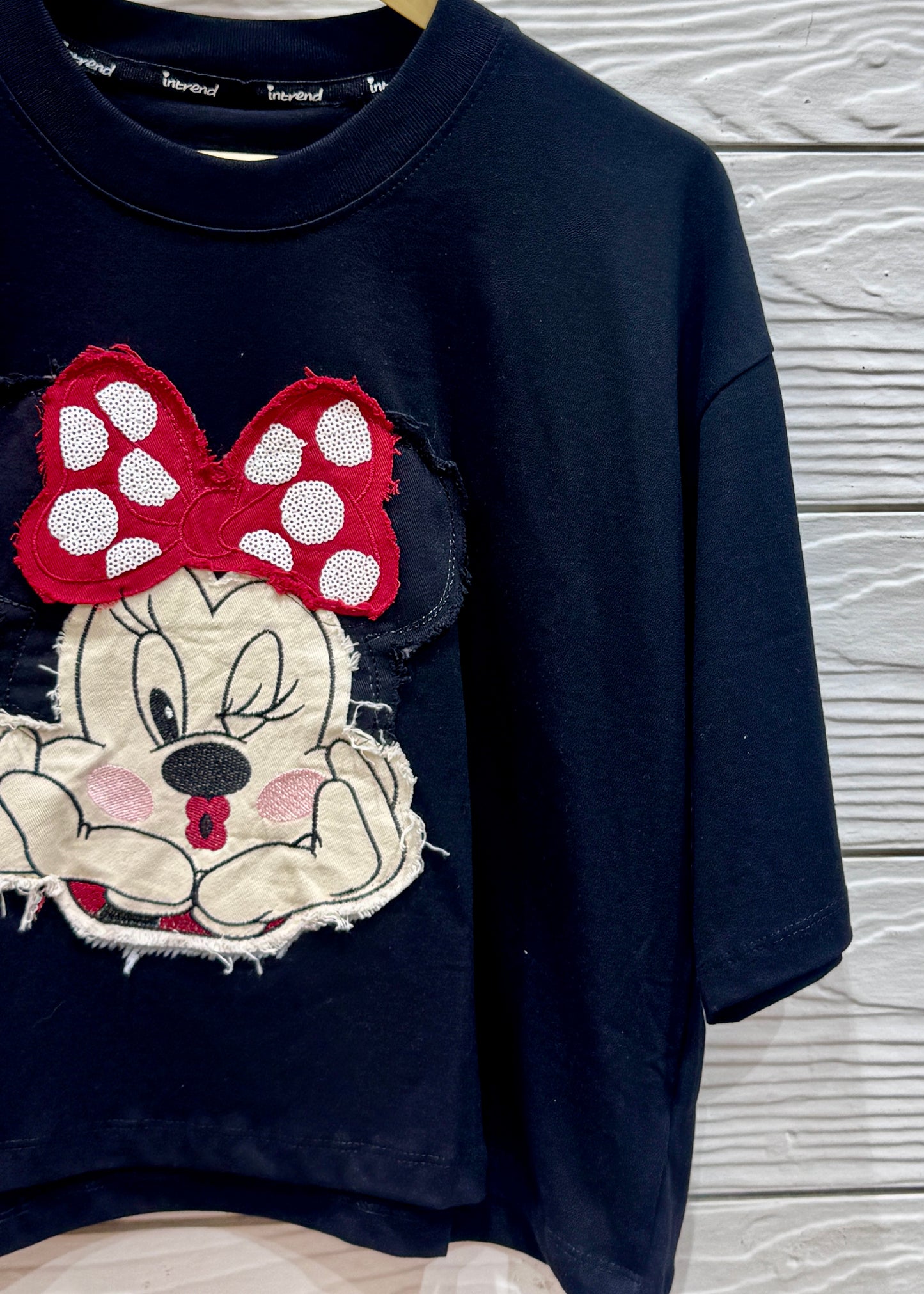 Minnie Patchwork Oversized Crop T-shirt