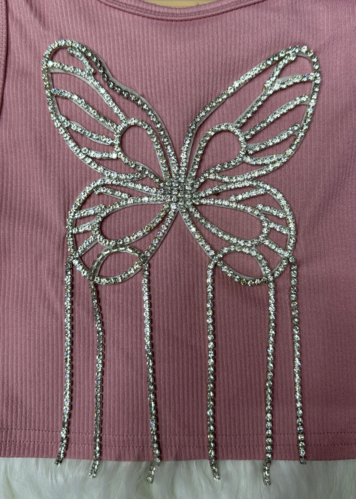 Tank Top with Studded Butterfly