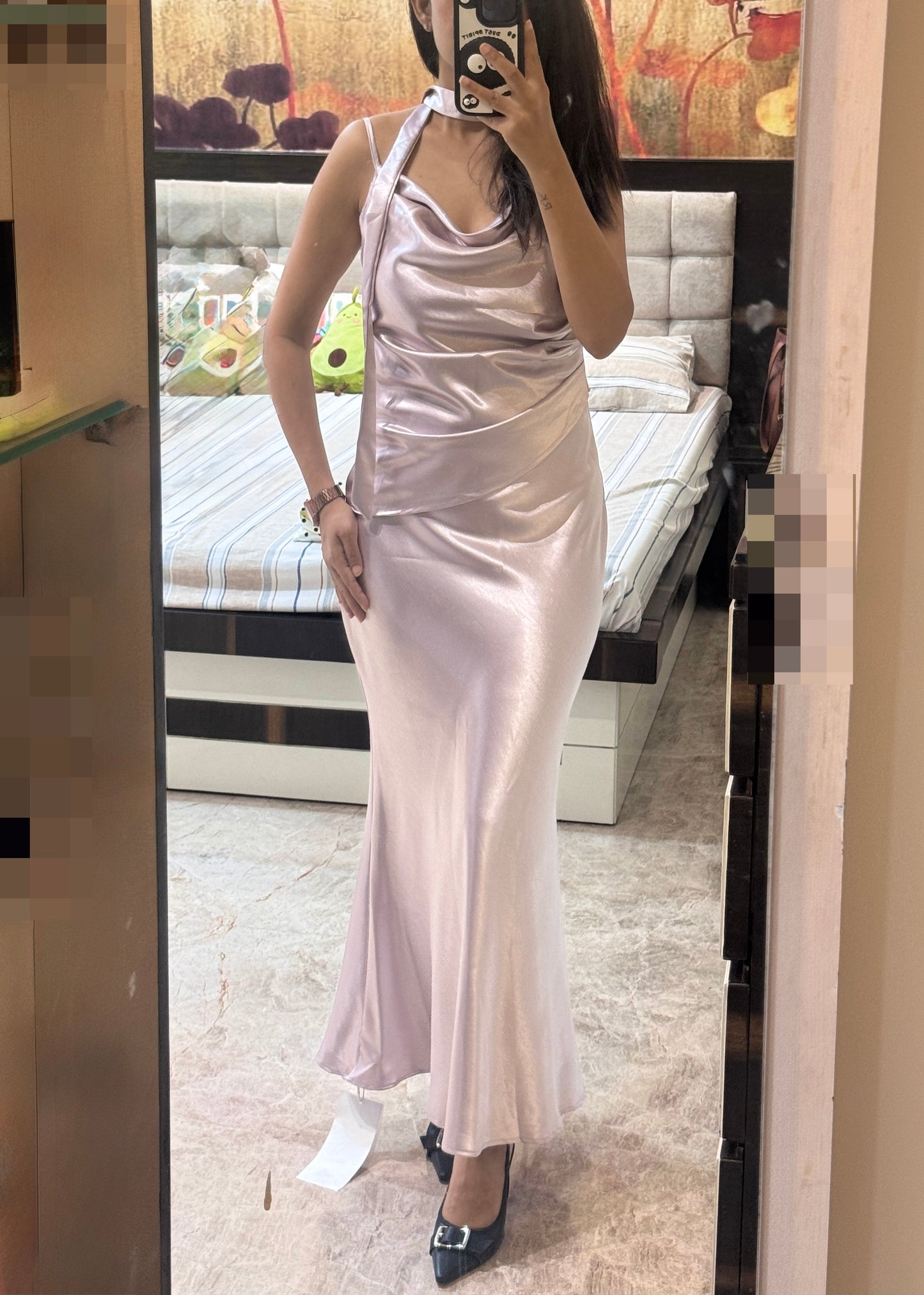 Long Bodycon Satin Dress