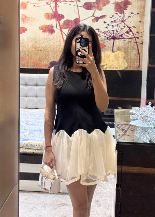 Short Frill Black Dress
