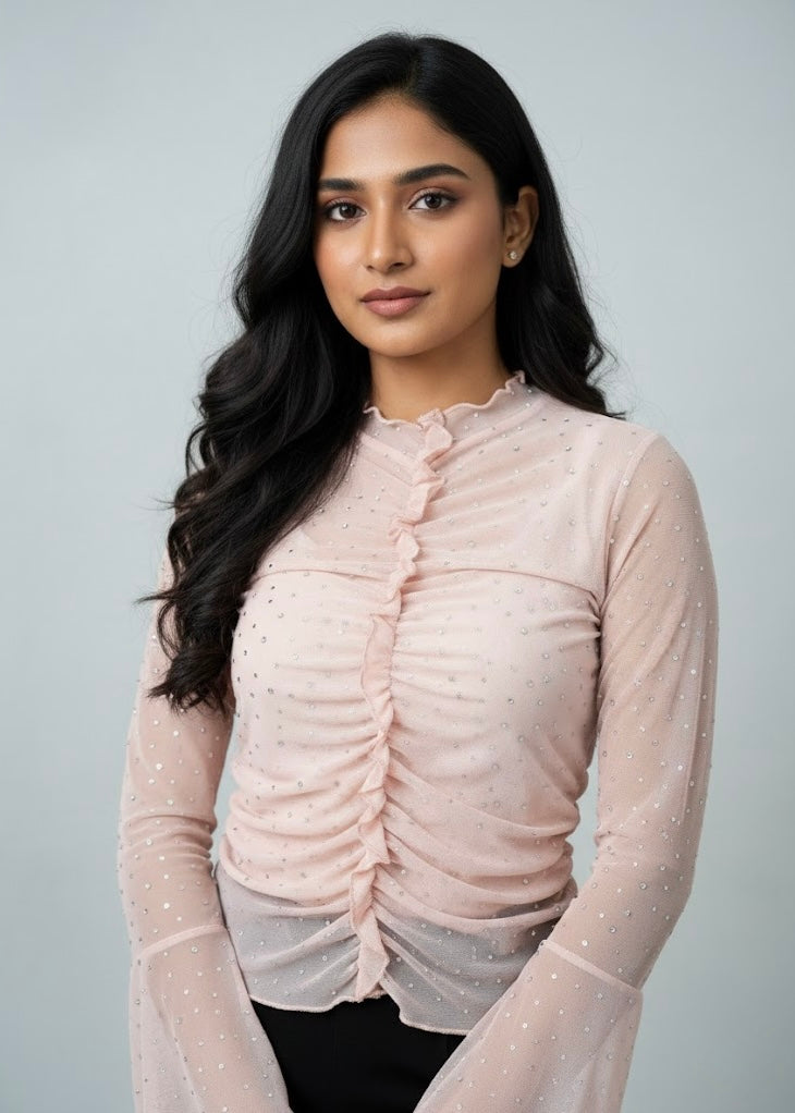 Stone studded Partywear mesh top