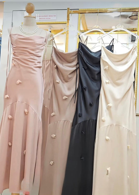 Long bodycon satin dress