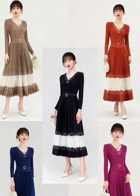 Smart Stretchable Pleated Dress