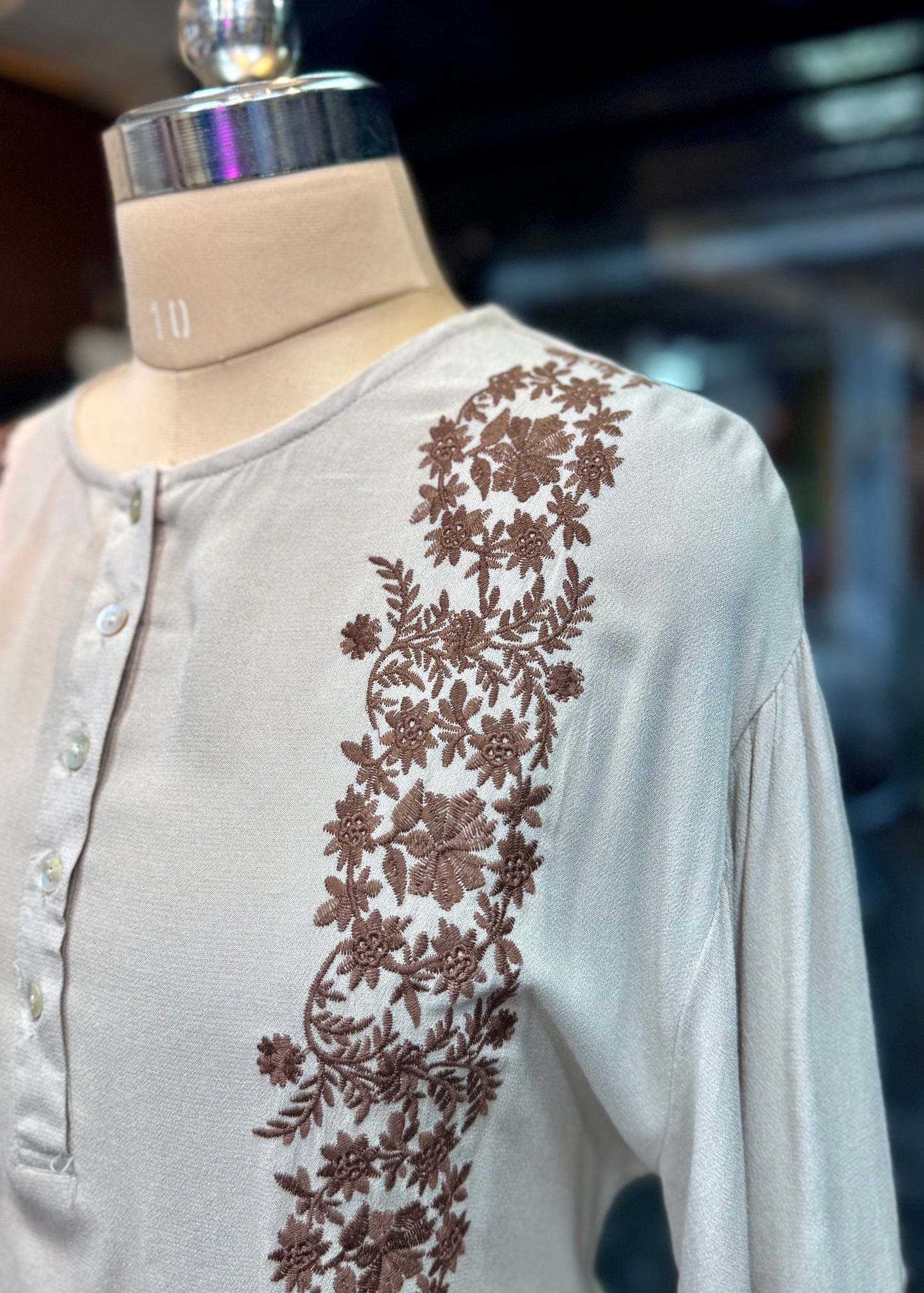 Long Ethnic Style Embroidered Dress