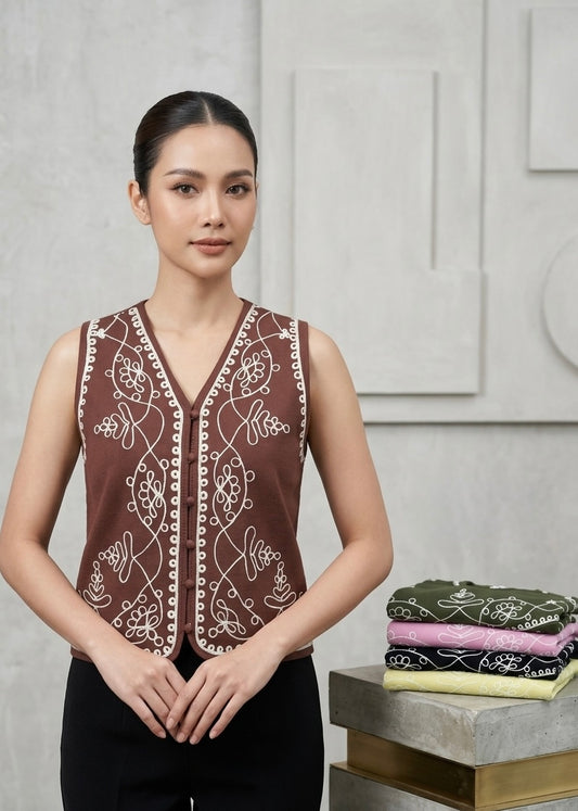 Cotton Embroidered Waist Coat