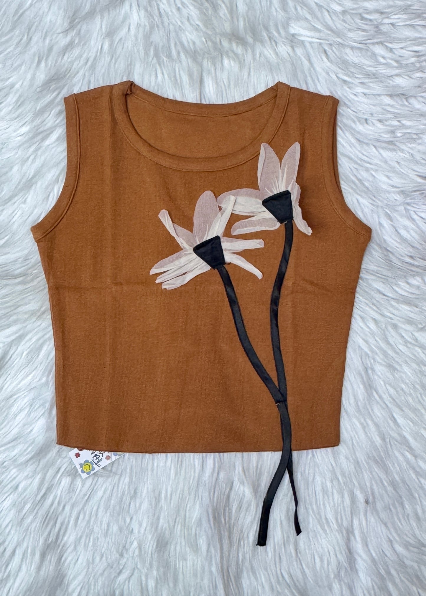 Tank Top with 3D Flowers
