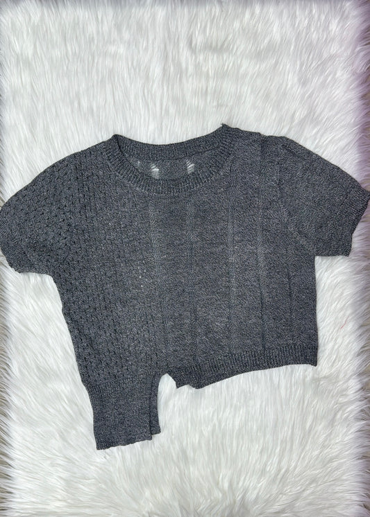 Grey Knitted Casual Top