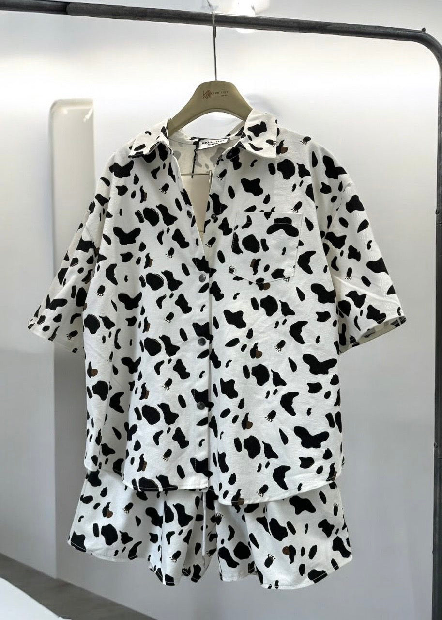 2 Pc Set - Animal Printed Shirt and Shorts.