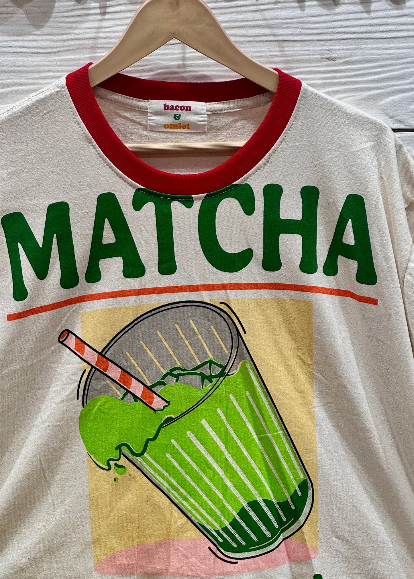 Matcha Printed Oversized Crop T-shirt