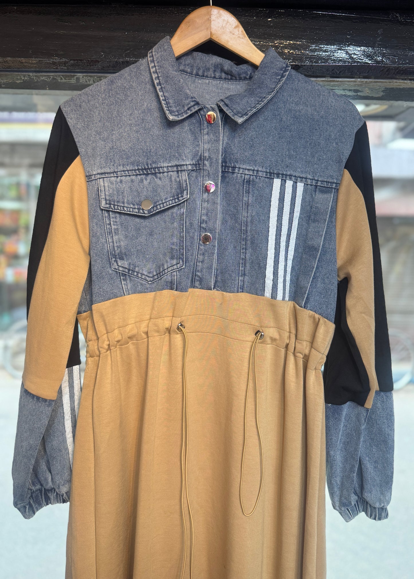 Half Denim Half T-shirt Dress