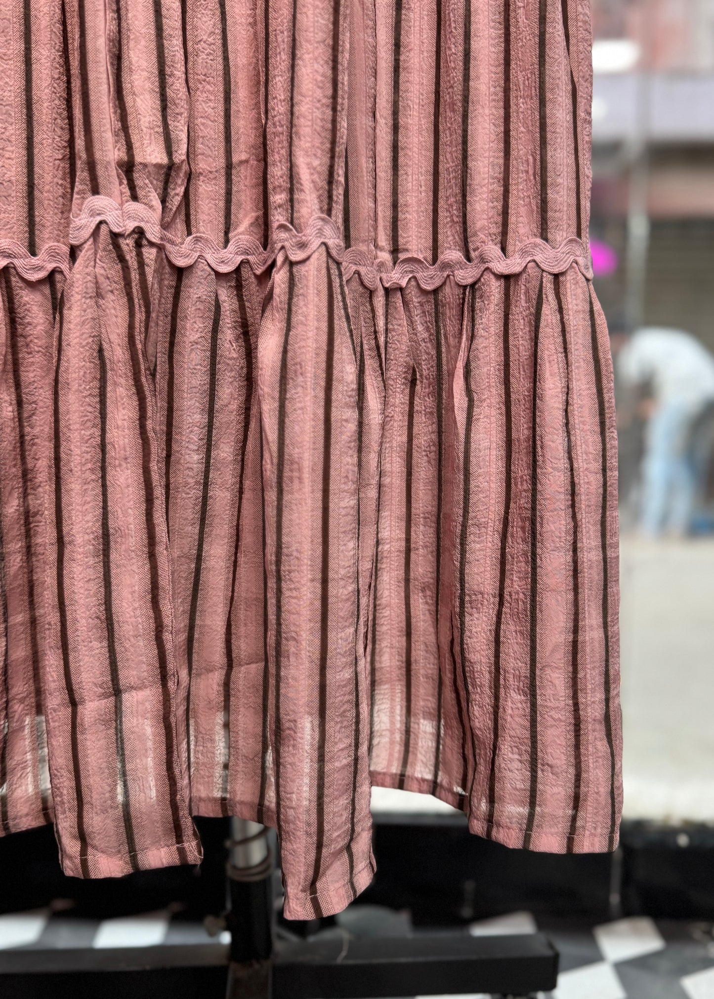 3 Pc Set - Crop Top, Layered Skirt with Shrug