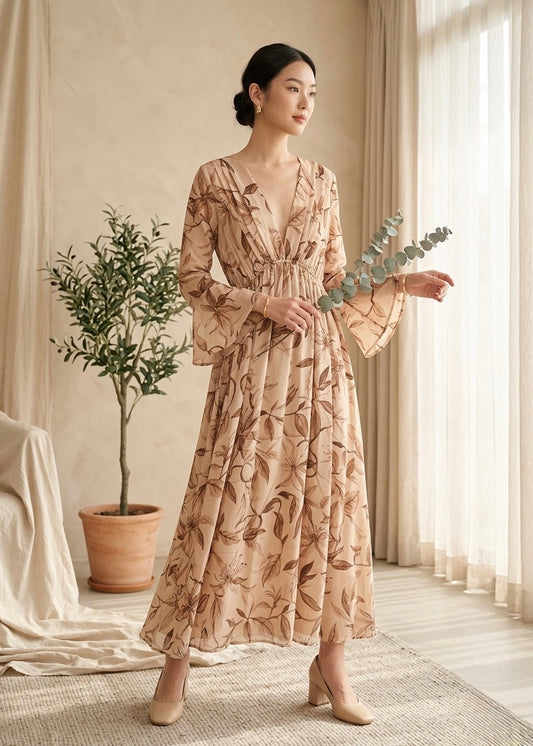 Printed & Flowy Maxi Dress