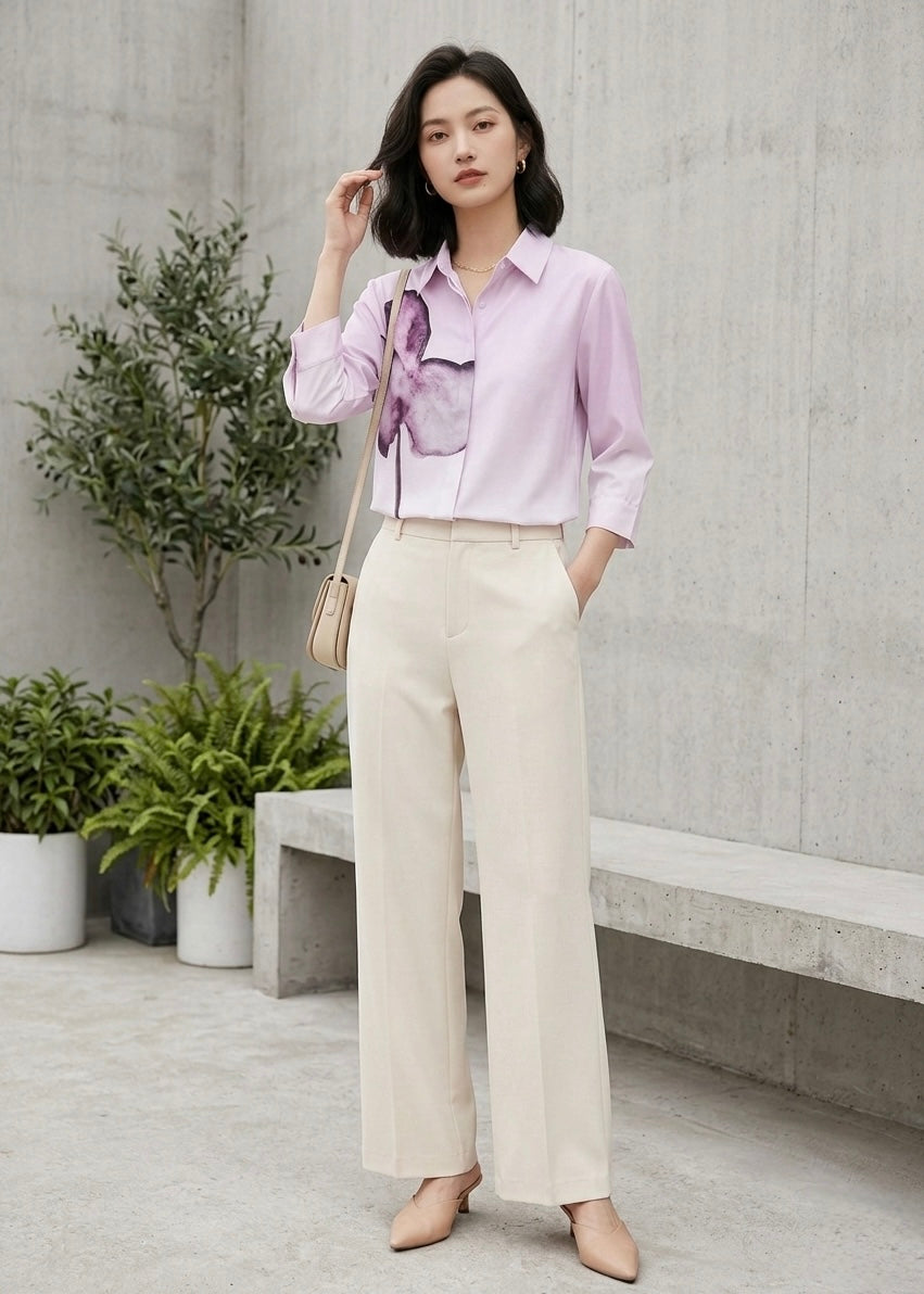 Satin Like Ombre Shaded Printed Shirt