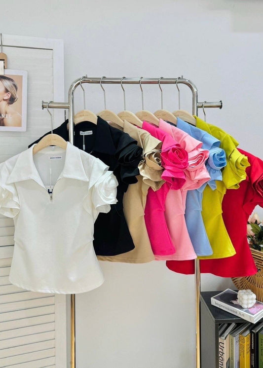 Collared Top with Stylish Sleeves