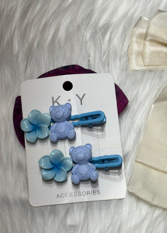 Cute Teddy Blue Hair Clip